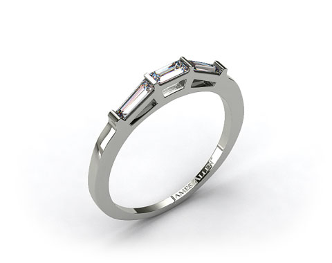 14k White Gold 0.33ct Tapered Baguette Wedding Ring